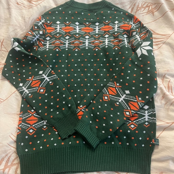 The U Miami ugly sweater , green/ orange , size XL - Picture 5 of 6